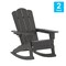 Flash Furniture Gray Adirondack Rocking Chairs with Cupholder, 2PK 2-LE-HMP-1044-31-GY-GG - alternate 2